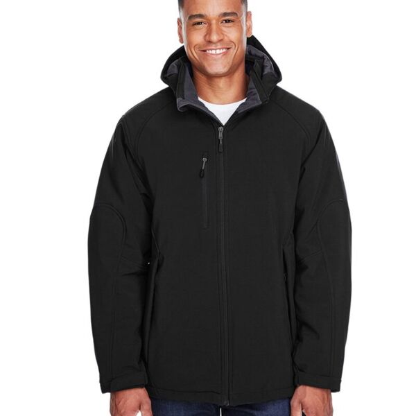 Men's Glacier Insulated Three-Layer Fleece Soft Shell Hood Jacket with Detachable Hood Thumbnail