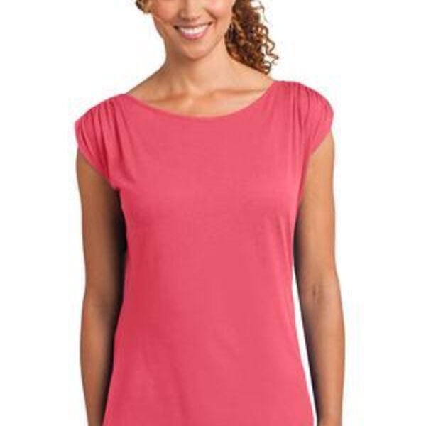 Ladies Modal Blend Gathered Shoulder Tee Thumbnail