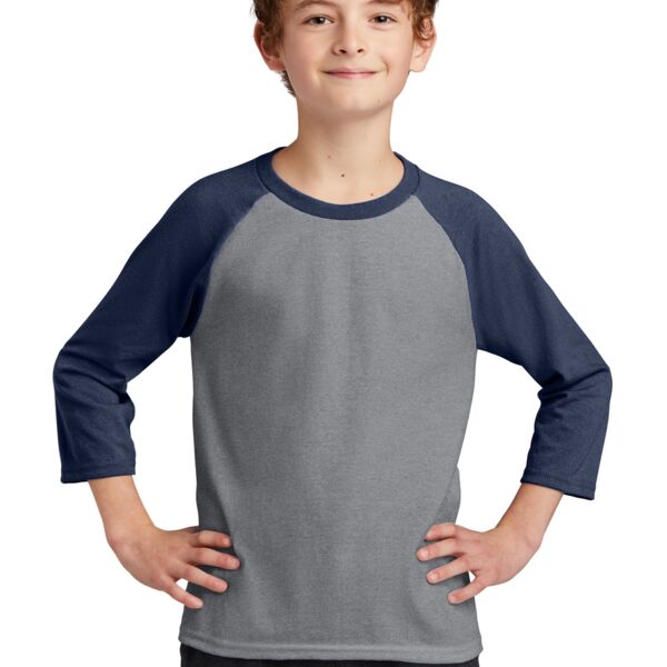 Youth Core Blend 3/4 Sleeve Raglan Tee Thumbnail