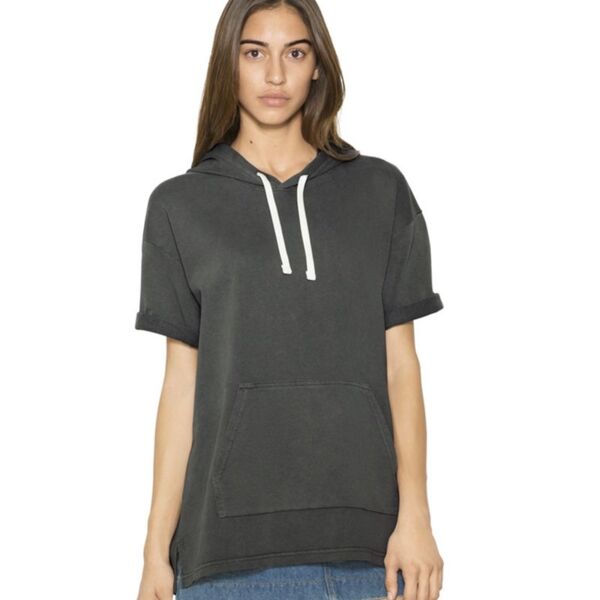 Unisex French Terry Garment-Dyed Short Sleeve Hoodie Thumbnail