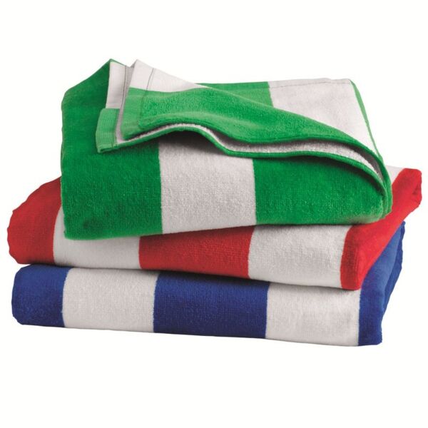Swim Team Cabana Stripe Velour Beach Towel Thumbnail