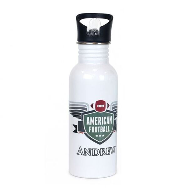 White Stainless Steel Sublimation Water Bottle with Straw Top Thumbnail