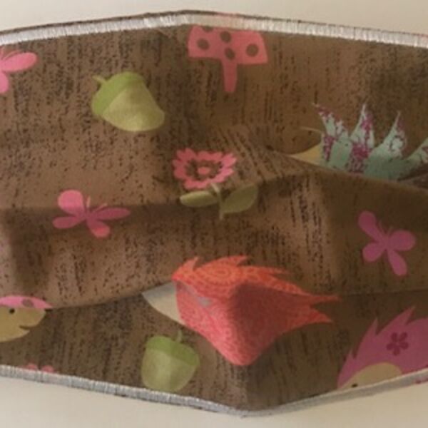 FACEMASK - NON-MEDICAL HOMEMADE MASK - HEDGEHOG Thumbnail