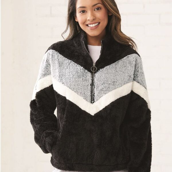 SEW N STITCHES - BOXERCRAFT - Women's Chevron Fuzzy Fleece Pullover Thumbnail