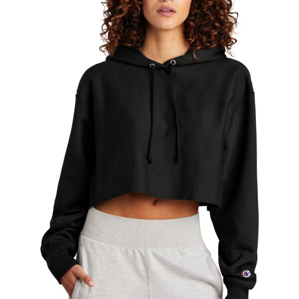 SEW N STITCHES - CHAMPION ® Women's Reverse Weave ® Cropped Cut Off Hooded Sweatshirt Thumbnail