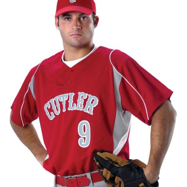 SEW N STITCHES - ALLESON ATHLETIC Youth Two Button Henley Baseball Jersey Thumbnail